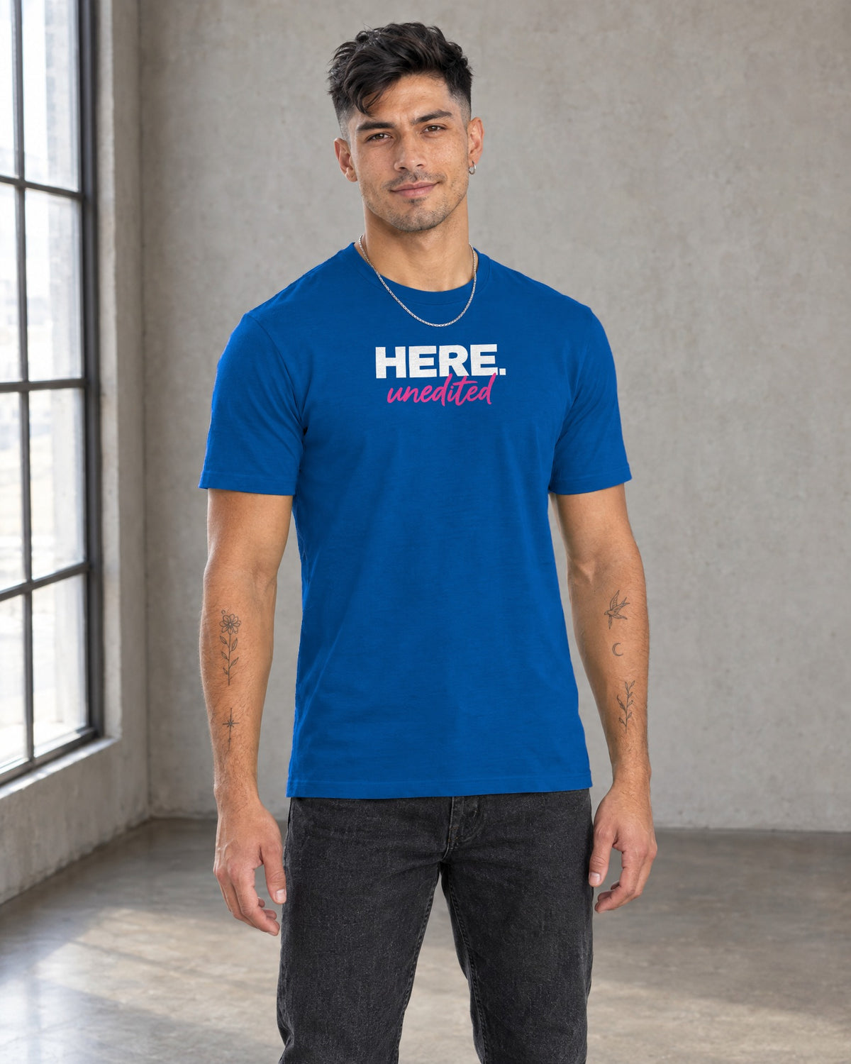 HERE unedited Classic Fit Tee in Royal Blue