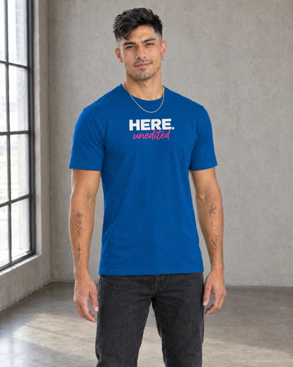 HERE unedited Classic Fit Tee in Royal Blue