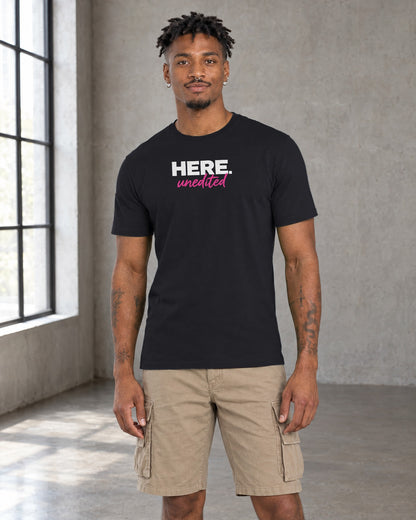 HERE unedited Classic Fit Tee in Black