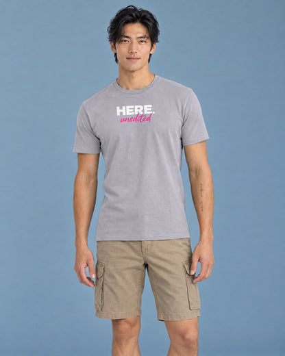 HERE unedited Classic Fit Tee in Heather Gray