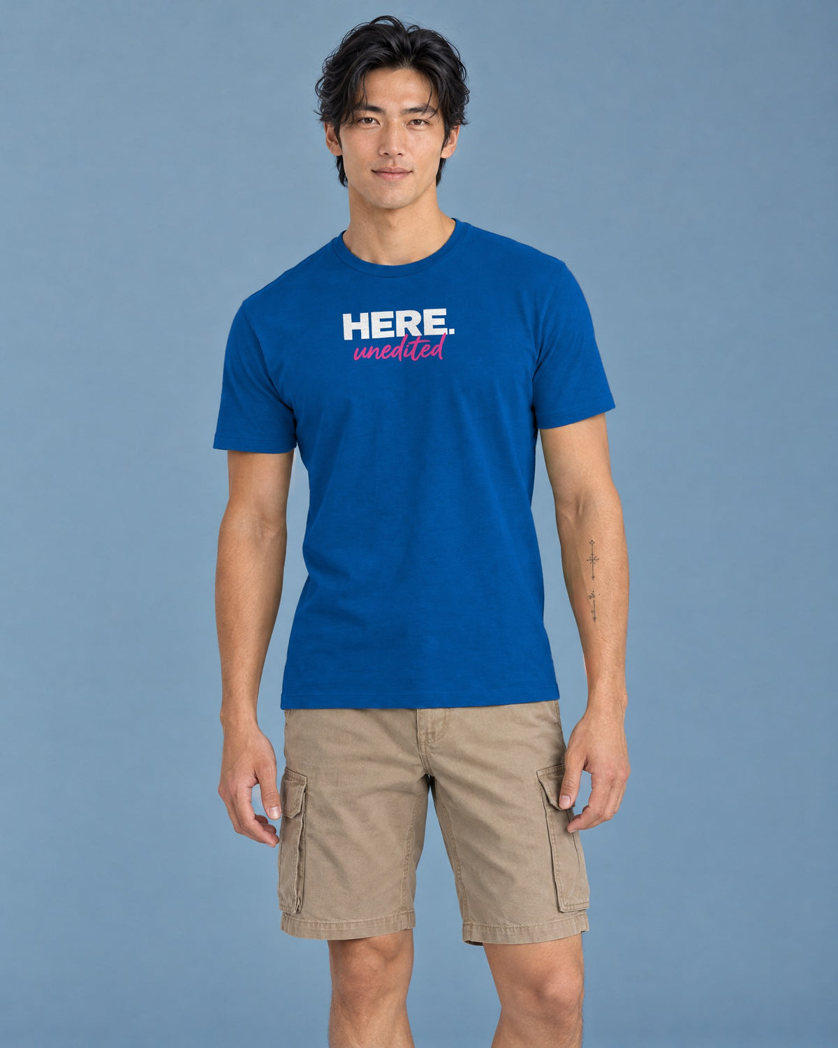 HERE unedited Classic Fit Tee in Royal Blue