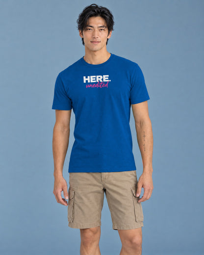 HERE unedited Classic Fit Tee in Royal Blue