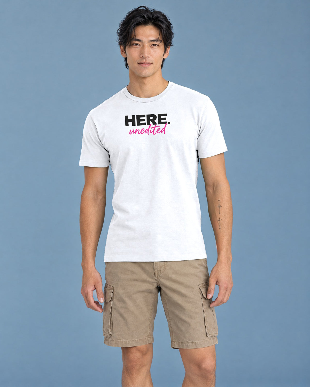 HERE unedited Classic Fit Tee in White